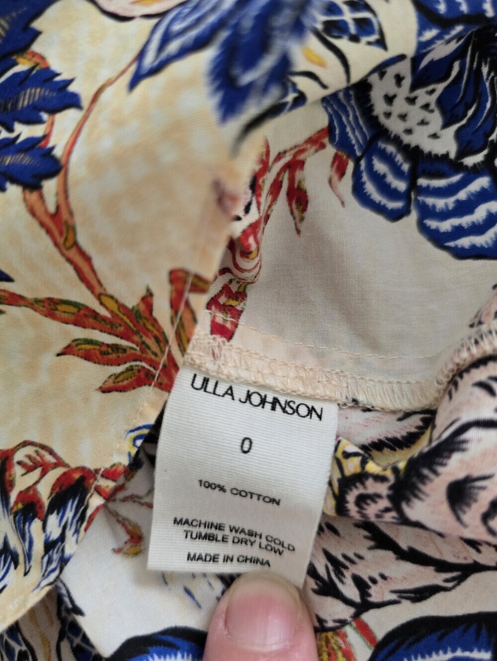 Ulla Johnson Floral Print Cotton Blouse Womens Size 0, Puff Sleeves, Boho Chic - Picture 4 of 6